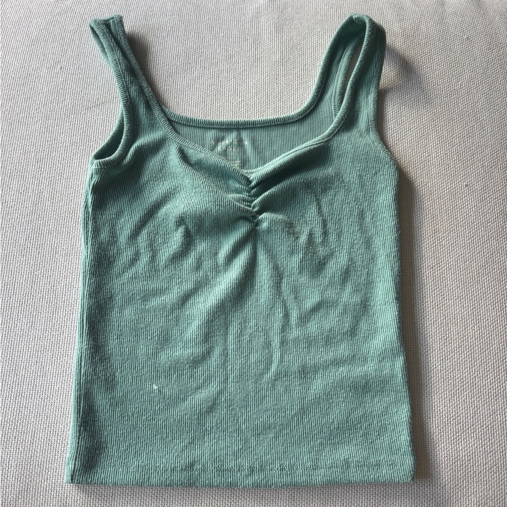 American Eagle Outfitters Ribbed Tank Top - Teal